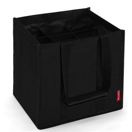 Eurhomewit Bottle bag, bottle carrier also for 1.5 litre bottles, black, Bottle bag