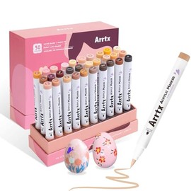 Arrtx - Marcadores Acrílicos de 30 colores de color de piel, rotuladores de pintura de tono de piel, para artistas, adultos, punta de pincel para pint