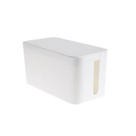 Caja de gestión de Cables, Caja organizadora de Cables para el hogar y la Oficina para Cubrir y Ocultar y regletas de alimentación y Cables, Protector de sobretensión (pequeña, Blanco)