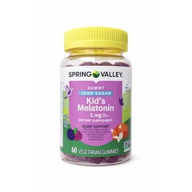 Spring Valley Gomitas vegetarianas de melatonina para niños, apoyo para dormir, 60 unidades + tu guía de vitaminas