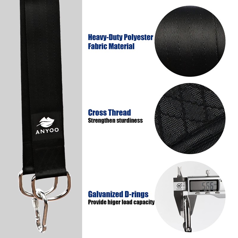 Anyoo Tree Swing Straps Hanging Kit,Durable Straps,Heavy Duty Steel Carabiners,Easy