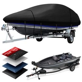 Heavy Duty Bass Boat Cover 900D, 21'2"-23' Marine Grade Waterproof Tarp