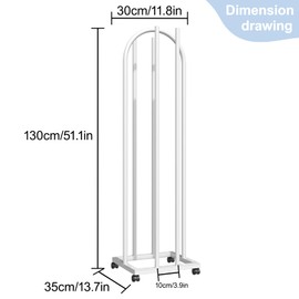 LANBVIELT Hanger Organizer Stacker Stand, 2-in-1 StorageStacker with Rotating Universal Wheel, Hanger Stacker for Closet Laundry Room Clothes Stores, Holds up 140 Hangers (White, 49 inch)