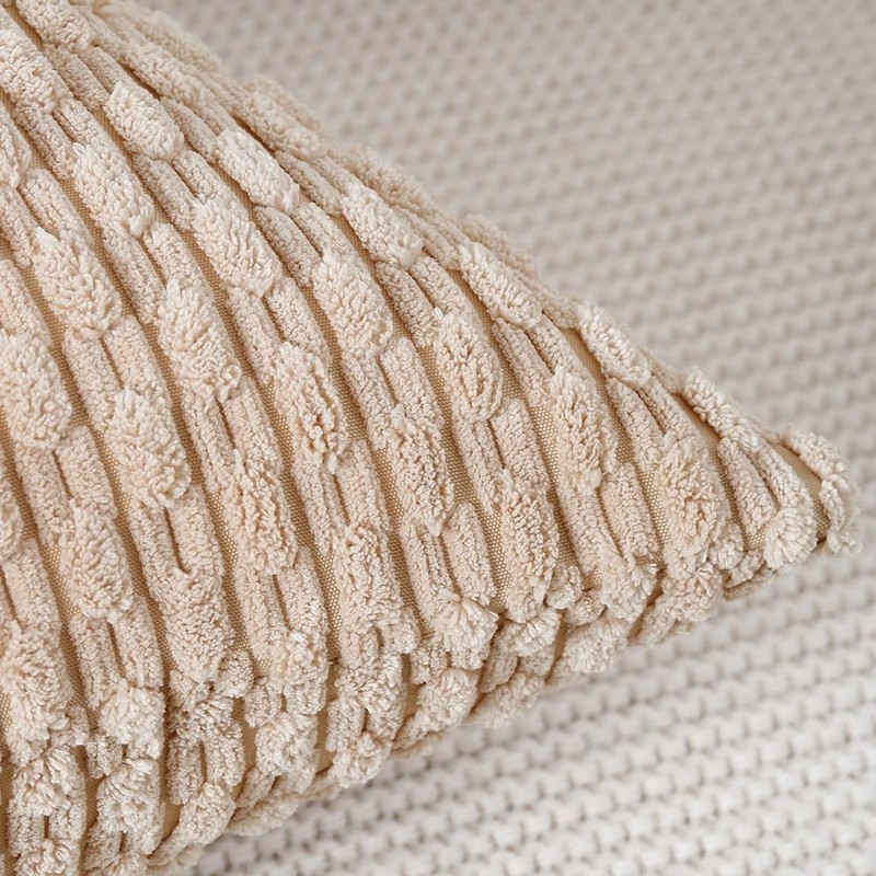 Madizz Pack of 2 Boho Corduroy Cushion Covers 22x22 inch,