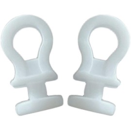 DWUENT 120 White Plastic Curtain Hooks (2.3x1cm) - PE Glider Hooks for Tracks & Rails, Multipurpose Home/Office Use