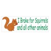 Generic I Brake for Squirrels Bumper Sticker D410 Animal Rights