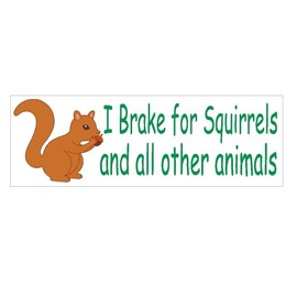 Generic I Brake for Squirrels Bumper Sticker D410 Animal Rights