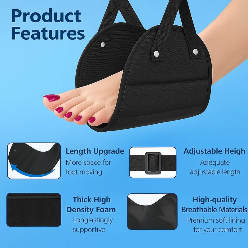 2PCS Foot Hammock for Flight, Best Airplane Gadgets, Plane Essentials,