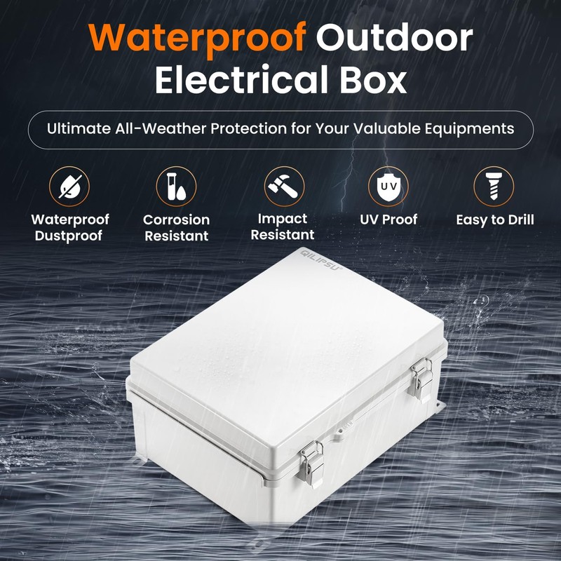 QILIPSU Waterproof Junction Box IP67 Outdoor Plastic Electrical Project Enclosure