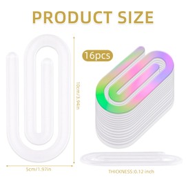 JHGCVX 16 Pcs Sublimation Blanks Paper Clips,4 x 2 Inch Jumbo Acrylic Sublimation Paperclips for DIY Thermal Transfer Designs,Gifts,Home,Office,School Crafts Supplies