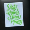 Dirty hands, clean money decal sticker - Color: Silver chrome,