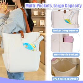 JIOWRT Pickleball Bags for Women and Men, Pickle Ball Bag Gifts for Women Sling Backpack, Pickleball Paddles Tote Handbag