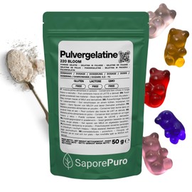 SaporePuro Food Grade Gelatin Powder 50g - Gelling Agent of Animal Origin - 220 Bloom