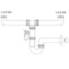 Sanixa GO1006ss Double Siphon in White, Space-Saving with 1 1/2