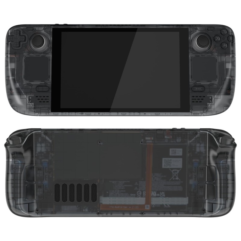 eXtremeRate Clear Slate Black Custom Faceplate Back Plate Shell for