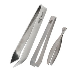 Fysell Bone Tongs Set of 3 for Fish Made of Brushed Stainless Steel - Straight Head Bone Tweezers - Fish Tweezers for Precise Removal of Herringbones - Rustproof & Dishwasher Safe