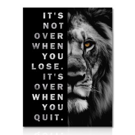 NymphFable Motivational Lion Wall Decor Poster Black and White Inspirational Wall Poster for Office Gym Living Room Decor 12x16 in Unframed