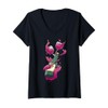 Womens Cartoon Character Holding Colorful Beverages For Kids V-Neck T-Shirt
