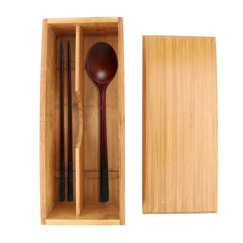 Natudeco Chopsticks Storage Box Spoons Organizer Japanese Chopsticks Case Tableware