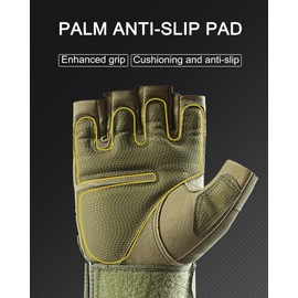 Nothing burger Fingerless Tactical Gloves Soft Rubber Knuckle Protective Breathable Lightweight Half Finger Bicycle Glove, Exercise Workout Gloves for Gym, Camping, Hunting (Army Green 902, Large)