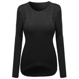 Awesome21 27 Inch Long Cable Knit Sweater Black Size S