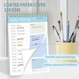 Tlenpo 60 Sheets To Do List Pad - 5.1 x 7in, Spiral Productivity Planner with Task Checklist Organizer Agenda Pad for Work, Daily Planner for School Supply List,Small Size - Blue