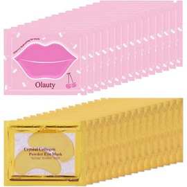 Eakroo 30 Pares De Mascarillas Para Labios Y Ojos, Parches De Colágeno Con Gel De Cristal De Oro De 24 Quilates Para Ojos Hinchados, Bálsamo Labial A Granel, Accesorios Para Despedidas De Soltera, Kit