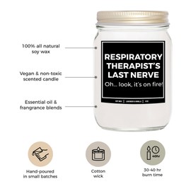 You Nique Designs Respiratory Therapist 8 Oz Candle Gift for Respiratory Therapist - Funny Respiratory Care Week, RT Week Gifts, Respiratory Therapy Gifts Ideas (Mahogany Teakwood)