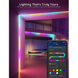 Govee Govee RGBIC Alexa LED Strip Light 32.8ft, Smart WiFi LED Lights Work with Alexa and Google Assistant, Segmented DIY, Music Sync, Color Changing LED Strip Lights for Room, Kitchen, Desk, Holiday