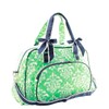 NGIL Quilted Weekender Duffel Tote Bag (Bloom Damask Mint Green)