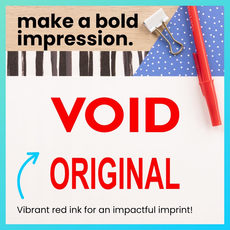 ExcelMark Original Stamp Self-Inking Rubber Stamp - Red Ink for