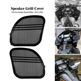 HCmotorku Motorcycle Fairing Speaker Grills Cover Fit for Harley Road Glide CVO FLTRXS FLTRU FLTRX 2015 2016 2017 2018 2019 2020 2021 2022 2023 Black