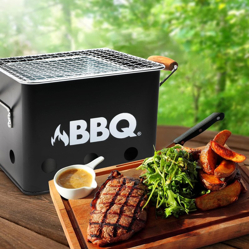 Rectangular charcoal grill, compact table grill for camping adventures, balcony