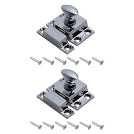 Chrome Turn Catches Harmac House® 2 Pack Twist Door Locks Cupboard Cabinet Wardrobe Thumb Turn Catch Latches