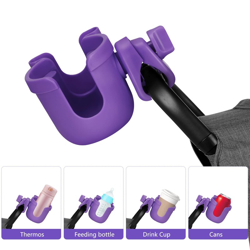 Suranew Adjustable Stroller Cup Holder with Phone Holder for Baby