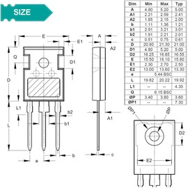 DAOKAI IRFP460N IRFP460 MOSFET Transistors 500V 20A Power MOSFETS Transistor N-Channel TO-247 for electronic circuit DIY(6 pcs)