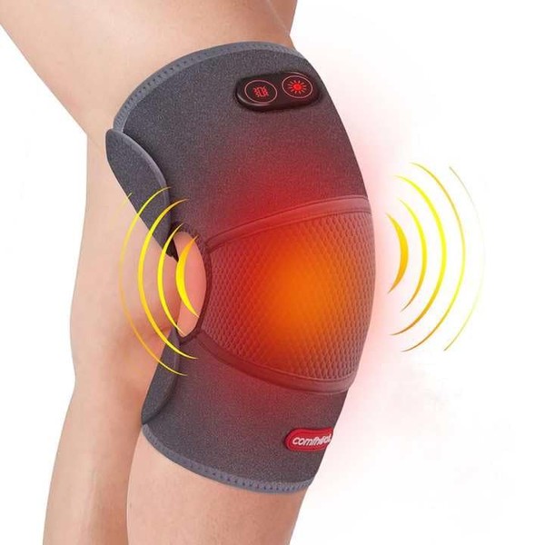 comfheat Heated Knee Brace Wrap with Massage Vibration USB Powered