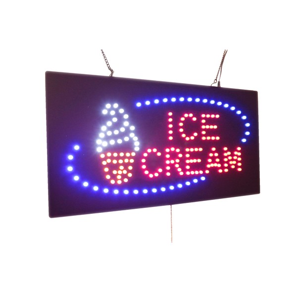Ice Cream Sign, TOPKING Signage, LED Neon Open, Store, Window, Shop, Business, Display, Grand Opening Gift
