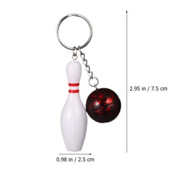 Kisangel 36Pcs Bowling Keychain Bowling Pin Keychain Bowling Ball Pendant Bowling Key Chains for Sports Fan Hanging Keychains