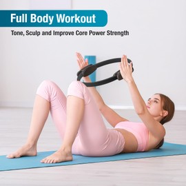 Beenax Pilates Ring - Double Handle Exercise Circle, Fitness Magic Circle - Perfect for Yoga, Core Training, Physical Therapy and Toning Thighs, Abs and Legs (Strong & Resistant) - 12” / 30cm