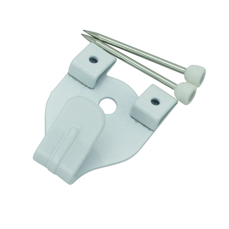 Fukui Metal Crafts White Hooks, Medium, Double Needles, Set of