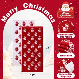 Peryiter 2 Pcs Christmas Hand Towels Winter Christmas Bathroom Towels 100% Cotton Highly Absorbent Soft Kitchen Dish Xmas for Holiday Decor Home Decorations, 29 x 13 inch(Red,White,Xmas Tree)