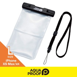 Elecom Waterproof and Dustproof Case for Smartphones / Plastic Lid / Pocket Included, L/Black