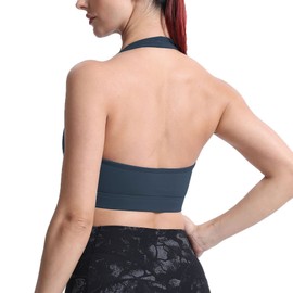 Aoxjox - brasier deportivo para mujer, para entrenamiento, yoga, sin mangas, Azul (Arándano), XS