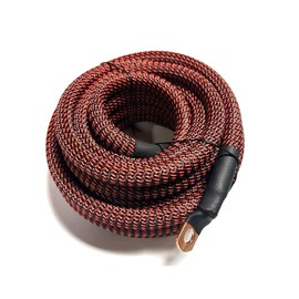 Xscorpion Battery Relocation Kit 1/0/4 Gauge OFC Copper 12ft Custom Color + 3ft Black Snakeskin Braided Sleeving Wire (Black/Red, 4 Gauge)