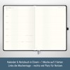 Häfft® Weekly Note Calendar 2026 A4 "Black" Book Calendar, Planner
