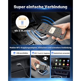PAGEPINMU Android Car Wireless Adapter - Wireless Android Adapter for Cars with Wired Android Car and Smartphones with Android 11+, Plug & Play, Wireless Dongle (Type A + C)
