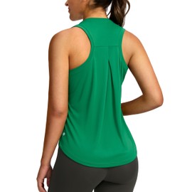 SANTINY Women's Sleeveless Workout Tops Lightweight Tennis Yoga Gym Athletic Running Shirts Racerback Tank Tops for Women (Green_L)