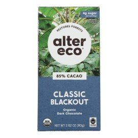 UD_Alter Eco Americas Organic Solid Bittersweet Chocolate Bar Dark Blackout 2.82 oz Sweet Taste Case of 12 Bulk Packaged