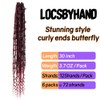 Crochet Butterfly Locs with Curly Ends 30 Inch, Boho Distressed